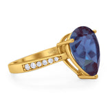 Pear Teardrop Solitaire Tapered Ring