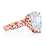 Pear Teardrop Solitaire Tapered Ring