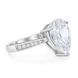 Pear Teardrop Solitaire Tapered Ring