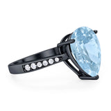 Pear Teardrop Solitaire Tapered Ring