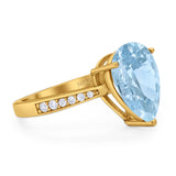 Pear Teardrop Solitaire Tapered Ring