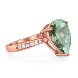 Pear Teardrop Solitaire Tapered Ring