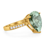 Pear Teardrop Solitaire Tapered Ring