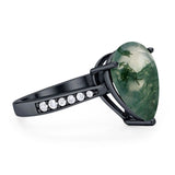 Pear Teardrop Solitaire Tapered Ring