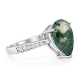 Pear Teardrop Solitaire Tapered Ring