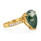 Pear Teardrop Solitaire Tapered Ring