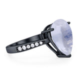 Pear Teardrop Solitaire Tapered Ring