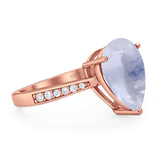 Pear Teardrop Solitaire Tapered Ring