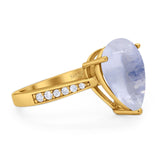 Pear Teardrop Solitaire Tapered Ring