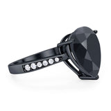 Pear Teardrop Solitaire Tapered Ring