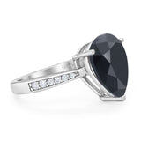 Pear Teardrop Solitaire Tapered Ring