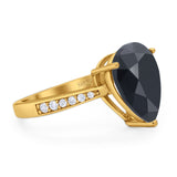 Pear Teardrop Solitaire Tapered Ring