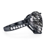 Pear Teardrop Solitaire Tapered Ring