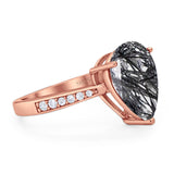 Pear Teardrop Solitaire Tapered Ring