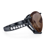 Pear Teardrop Solitaire Tapered Ring