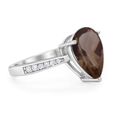 Pear Teardrop Solitaire Tapered Ring