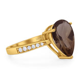 Pear Teardrop Solitaire Tapered Ring