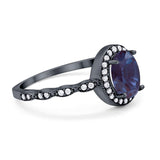 Oval Vintage Style Natural Stone Art Deco Ring