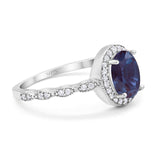 Oval Vintage Style Natural Stone Art Deco Ring