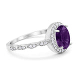 Oval Vintage Style Natural Stone Art Deco Ring