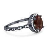 Oval Vintage Style Natural Stone Art Deco Ring