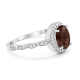 Oval Vintage Style Natural Stone Art Deco Ring