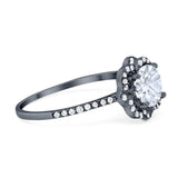 Art Deco Round Natural Stone Floral Ring