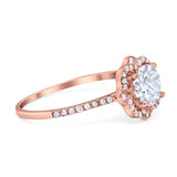 Art Deco Round Natural Stone Floral Ring