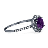 Art Deco Round Natural Stone Floral Ring