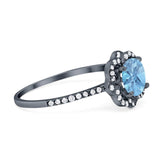 Art Deco Round Natural Stone Floral Ring