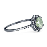 Art Deco Round Natural Stone Floral Ring