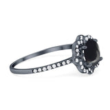 Art Deco Round Natural Stone Floral Ring