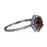 Art Deco Round Natural Stone Floral Ring