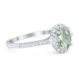Vintage Style Oval Natural Stone Solitaire Ring