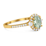 Vintage Style Oval Natural Stone Solitaire Ring