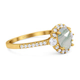 Vintage Style Oval Natural Stone Solitaire Ring