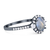 Vintage Style Oval Natural Stone Solitaire Ring
