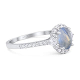 Vintage Style Oval Natural Stone Solitaire Ring