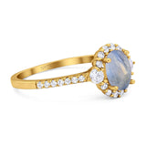 Vintage Style Oval Natural Stone Solitaire Ring