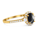 Vintage Style Oval Natural Stone Solitaire Ring