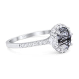 Vintage Style Oval Natural Stone Solitaire Ring