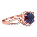 Art Deco Round Natural Stone Split Shank Ring