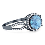 Art Deco Round Natural Stone Split Shank Ring