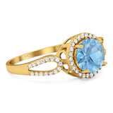 Art Deco Round Natural Stone Split Shank Ring