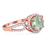 Art Deco Round Natural Stone Split Shank Ring