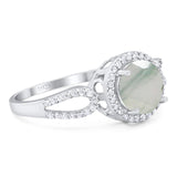 Art Deco Round Natural Stone Split Shank Ring