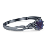 Round Natural Stone Solitaire Ring