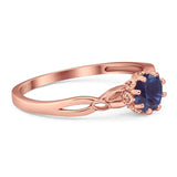 Round Natural Stone Solitaire Ring