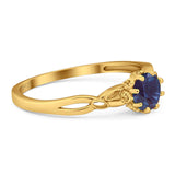 Round Natural Stone Solitaire Ring