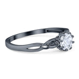 Round Natural Stone Solitaire Ring